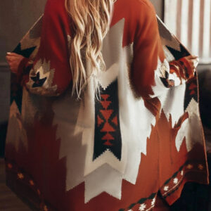 Printed Long Sleeve Wool Sweater