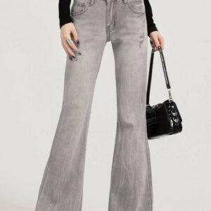 Smoky Gray Slim Bootcut Versatile Jeans