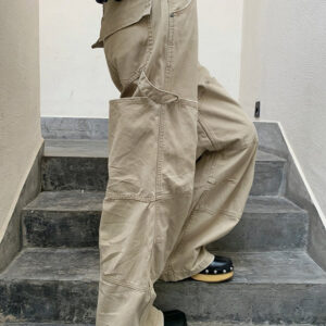 Deconstructed Paneled Cargo Straight Leg Jeans