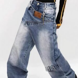Vintage Fake Two Piece Baggy Jeans