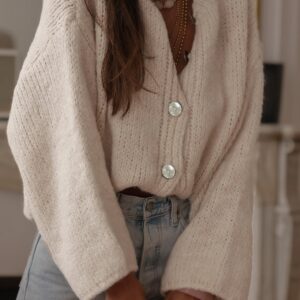 Elegant Solid Single Breasted Knit Cardigan