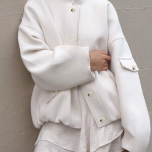 Wool Stand Collar Loose Jacket
